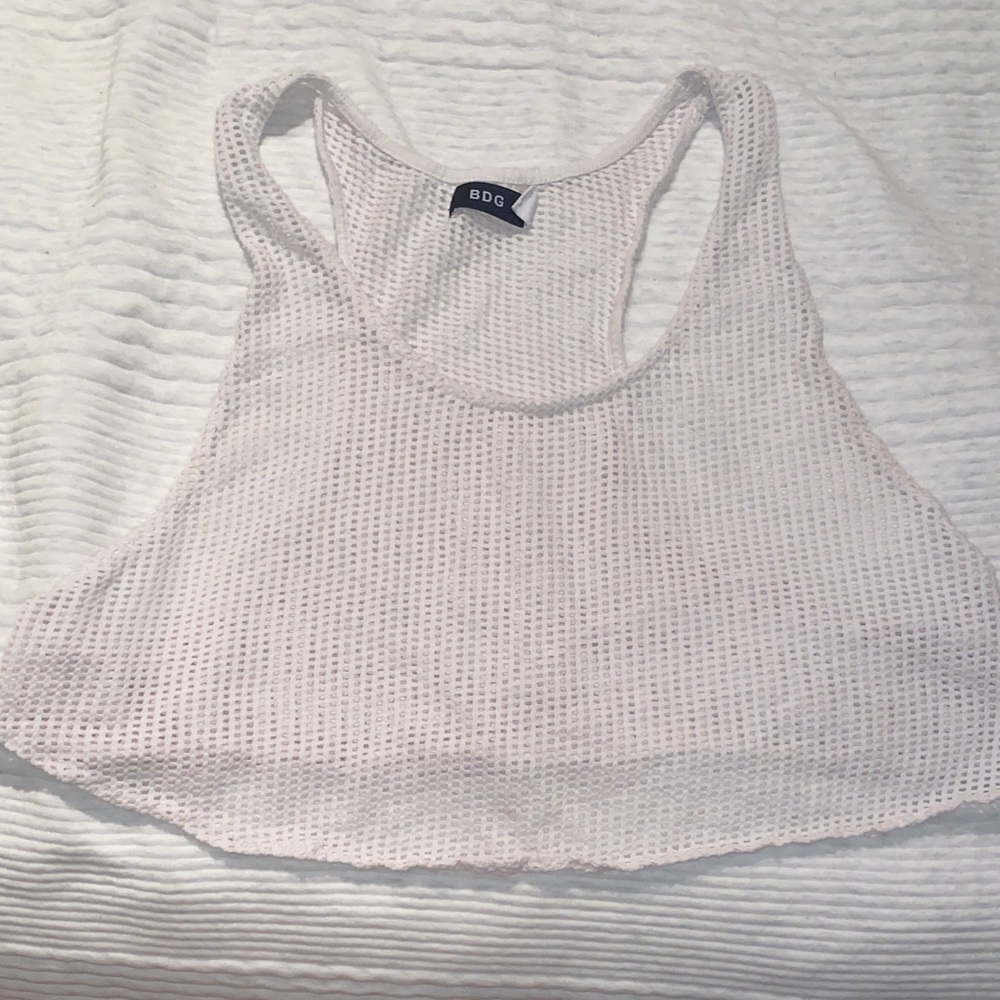 BDG Cream Mesh Tank Top